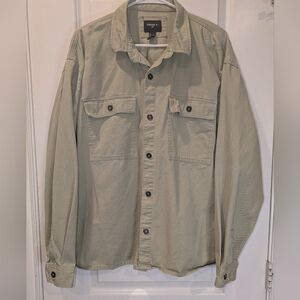Forever 21 Men Sage Green Utility Button Up Shirt Size L
